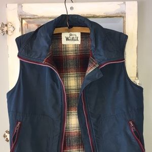 Vintage Woolrich Mens medium plaid wool lined vest